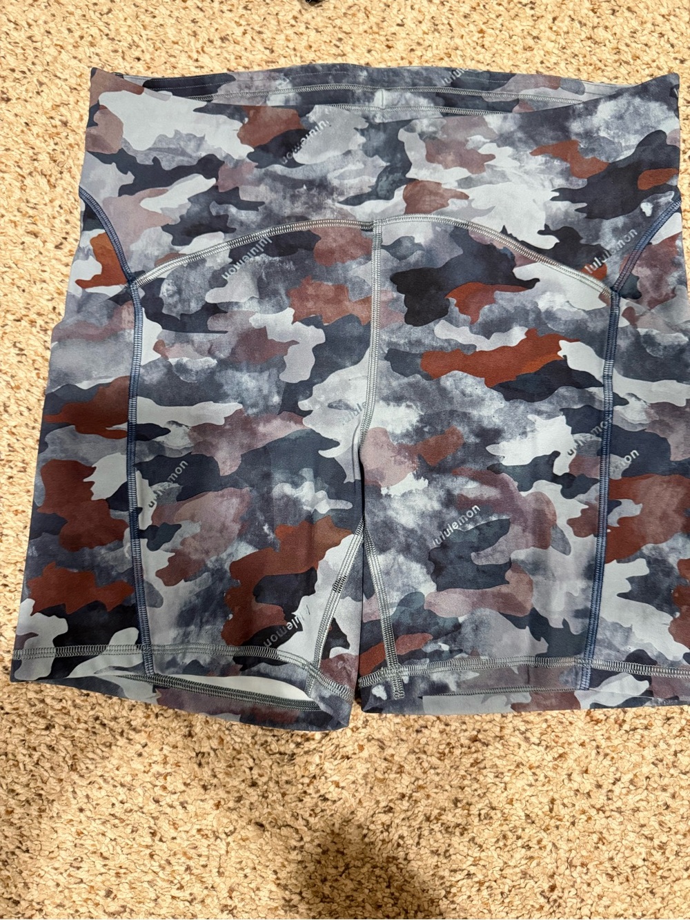 lululemon athletica Women’s Athletic Shorts - Camo Gray, White, Brown